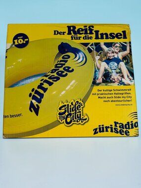 Slide My City Yellow Swim Ring With Handles 48" Radio Zürisee PVC EU-Norm new